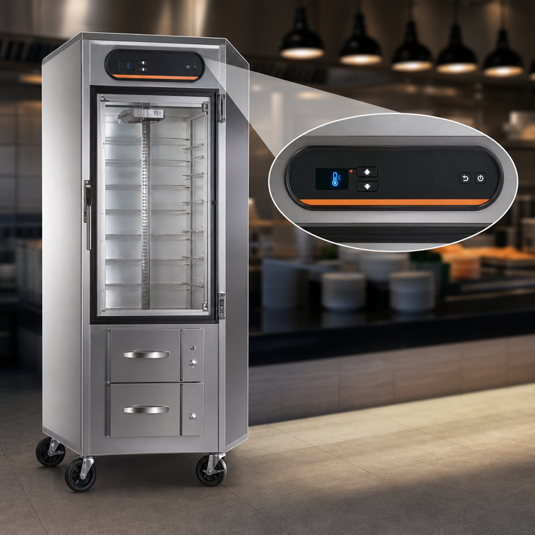 Product image #4 for hotLOGIX HL8-10-RW Full-Height Insulated Heated Holding Cabinet with 2-Drawer Warmer