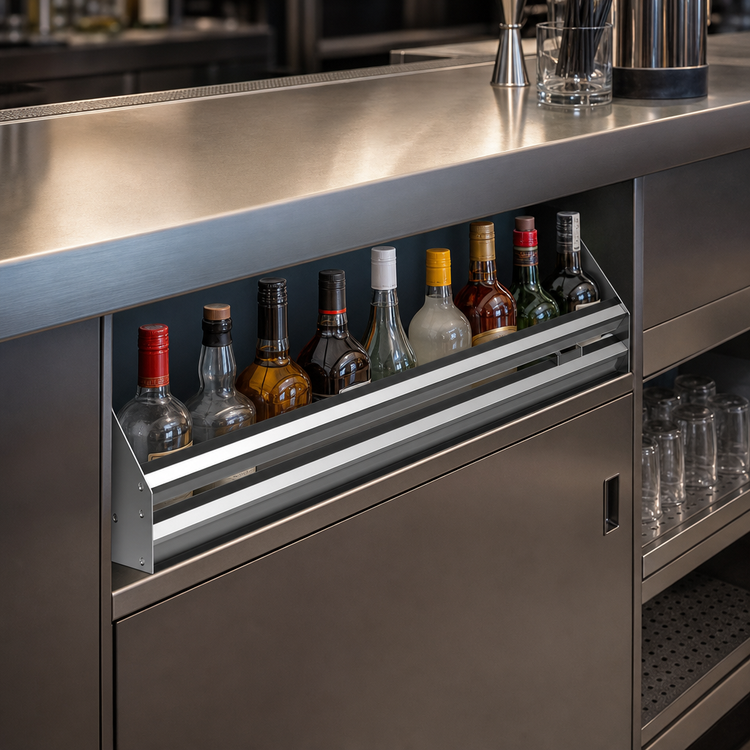 Product image #4 for Krowne Royal Series Double Built-In Stainless Steel Speed Rail, 42 Inch x 10 Inch