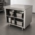 Thumbnail image #4 for Advance Tabco 72-Inch x 30-Inch Stainless Steel Work Table with Open Front Cabinet Base and Mid-Shelf