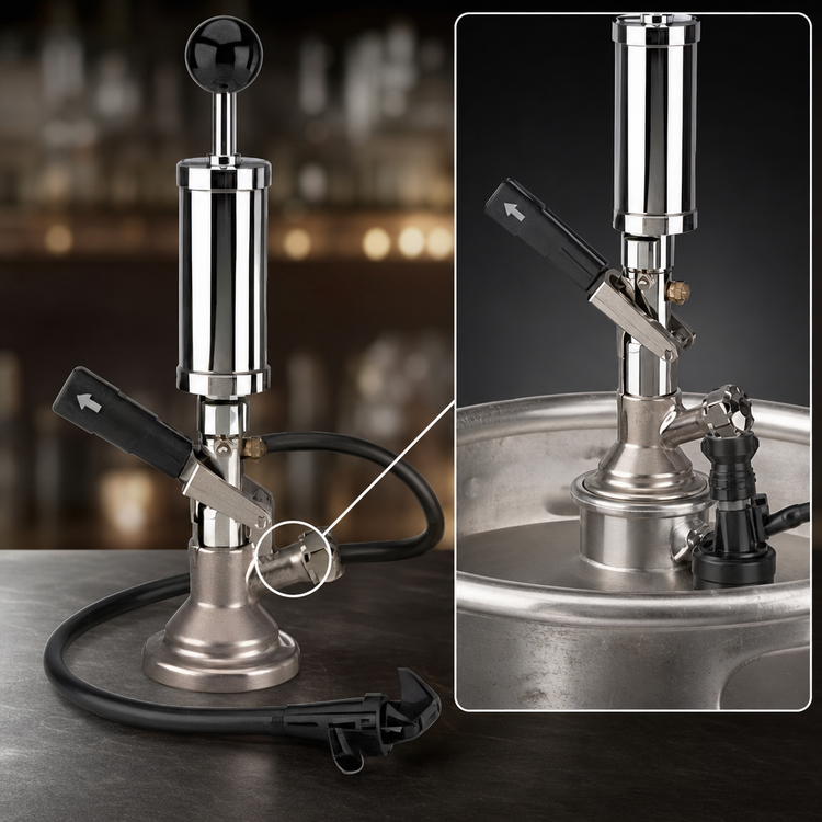 Product image #4 for A-System Import Party Pump with Integrated Pressure Relief Valve and Chrome-Plated Pump