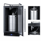 Thumbnail image #5 for Summit Commercial SBC15NK 15-Inch Built-In/Freestanding Draft Beer Dispenser, 2.9 Cu. Ft., 1/6 Keg Capacity, Digital Thermostat