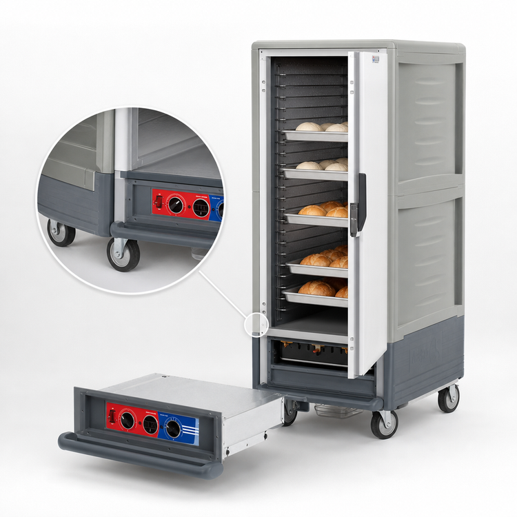 Product image #4 for Metro C5 Insulation Armour Gray 3/4 Height Moisture Heated Holding and Proofing Cabinet with Fixed Wire Slides