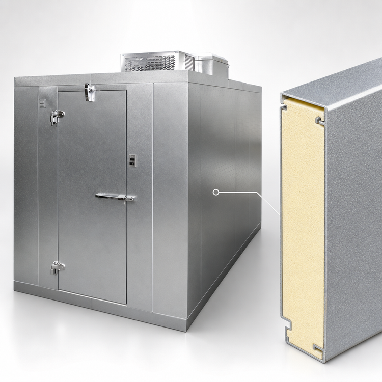 Product image #4 for Norlake Kold Locker 6' x 10' x 7'7" Indoor +35°F Walk-In Cooler with Floor and R290 Capsule Pak Refrigeration