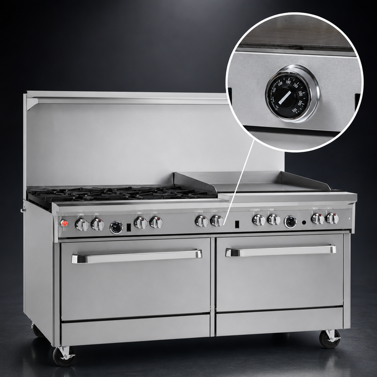 Product image #4 for Southbend Ultimate 60-Inch Gas Restaurant Range with 2 Standard Ovens, 5 Burners, and 24-Inch Griddle