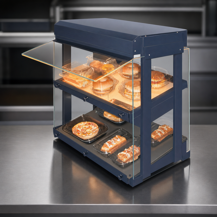 Product image #4 for Hatco Glo-Ray Countertop Hot Food Display Warmer with Slanted Heated Base and Heated Glass Shelf