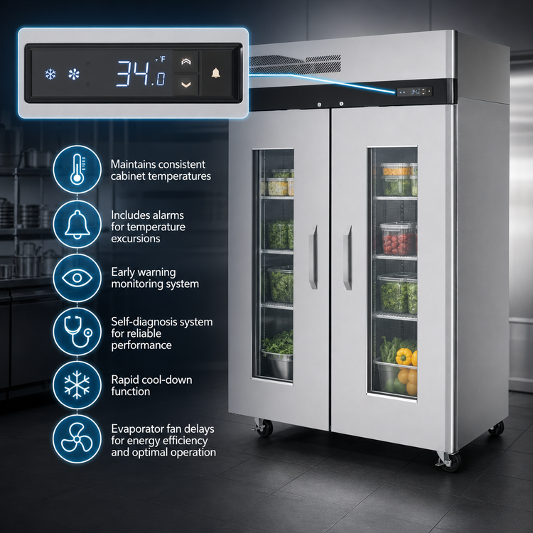 Product image #4 for Turbo Air M3 Series Two-Section Reach-In Refrigerator with Glass-Window Doors, 44.7 Cu. Ft., Top Mount