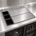 Thumbnail image #4 for 48-Inch Underbar Bottle Well Ice Chest Cover Assembly with 3 Left-Side Black Polypropylene Wells