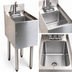 Thumbnail image #4 for CHOICE 12-Inch Single-Bowl Underbar Wet Waste Sink Unit with 6-Inch Deep Bowl and Gooseneck Faucet