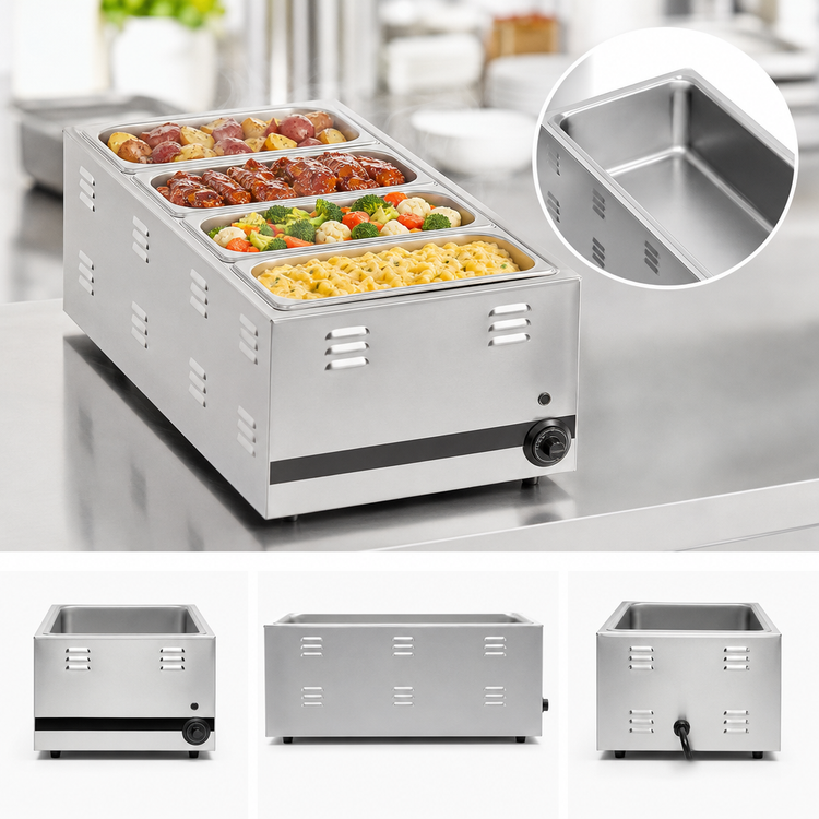 Product image #4 for APW Wyott Electric Countertop Food Pan Warmer, 28.5 Qt, Wet/Dry, 4 x 1/3 Size Pans