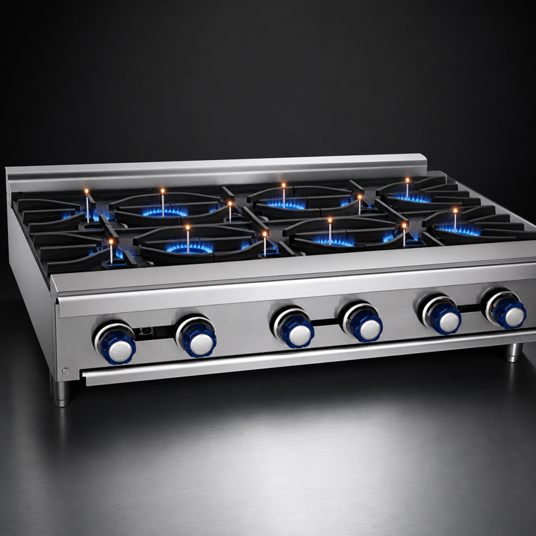 Product image #4 for Imperial IHPA-10-60 60-Inch Gas Countertop Hot Plate with 10 Open Burners