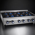 Thumbnail image #4 for Imperial (Middleby) IHPA-10-60 60-Inch Gas Countertop Hot Plate with 10 Open Burners, Stainless Steel Front and Sides