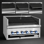 Thumbnail image #4 for Imperial (Middleby) Steakhouse IAB-48 48-Inch Countertop Gas Charbroiler with 8 Radiant Burners and Cast Iron Slanted Grate