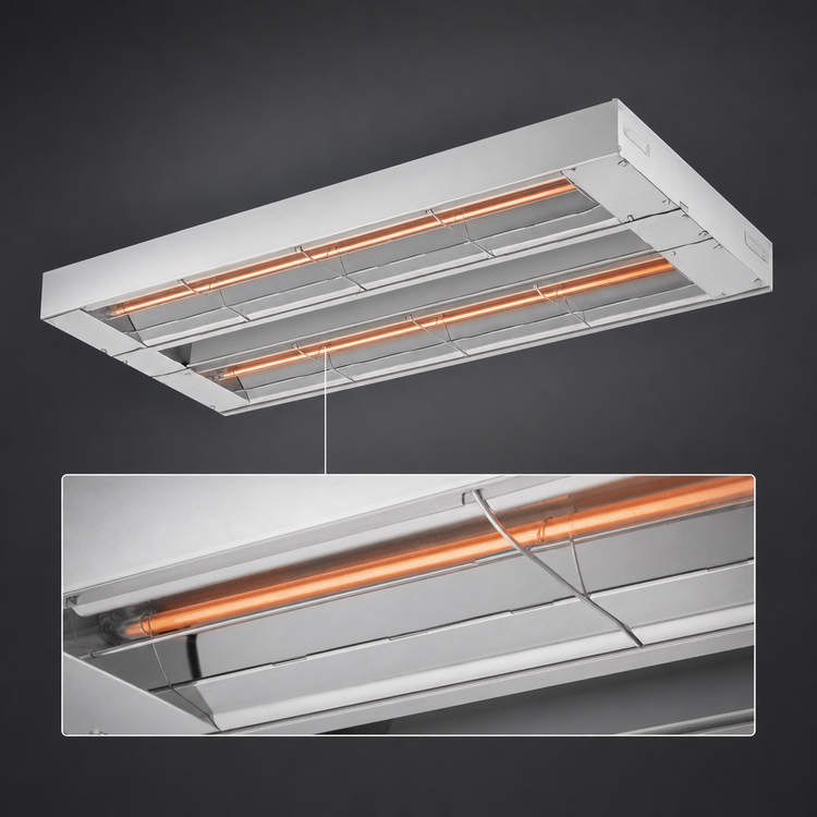 Product image #4 for Hatco Glo-Ray 24-Inch Double Unlighted Infrared Strip Heater, 1000W, 120V