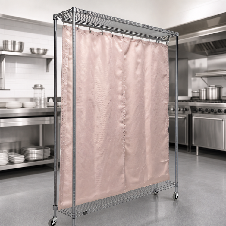Product image #4 for Quantum WRC74-1260GY-2PC Mobile Privacy Partition with Curtain, Gray Epoxy Antimicrobial Finish