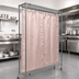 Thumbnail image #4 for Quantum WRC74-1260GY-2PC Mobile Privacy Partition with Curtain, Gray Epoxy Antimicrobial Finish