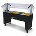 Thumbnail image #4 for Advance Tabco Triumph Supreme Portable Electric Hot Food Buffet Table, 4-Well, Open Base, Double-Sided Sneeze Guard, 208/240V