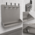 Thumbnail image #4 for Micro Matic Wall-Mount 16-Inch Stainless Steel Drip Tray Trough with 4 Faucet Holes and 1/2-Inch NPT Drain