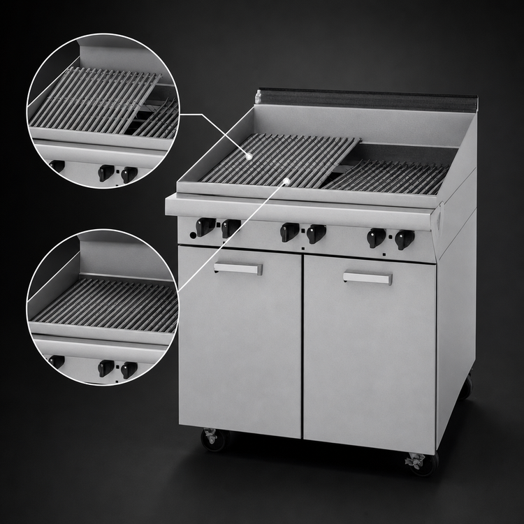 Product image #4 for Garland Master Series 24-Inch Range-Match Modular Gas Charbroiler with Briquettes and Flat/Tilt Grates
