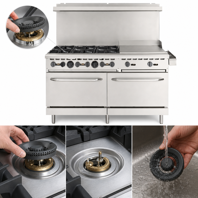 Product image #5 for Wolf WX Series 60-Inch Natural Gas Restaurant Range with 6 Open Burners, 24-Inch Griddle, and 2 Standard Ovens