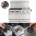 Thumbnail image #5 for Wolf WX Series 60-Inch Natural Gas Restaurant Range with 6 Open Burners, 24-Inch Griddle, and 2 Standard Ovens