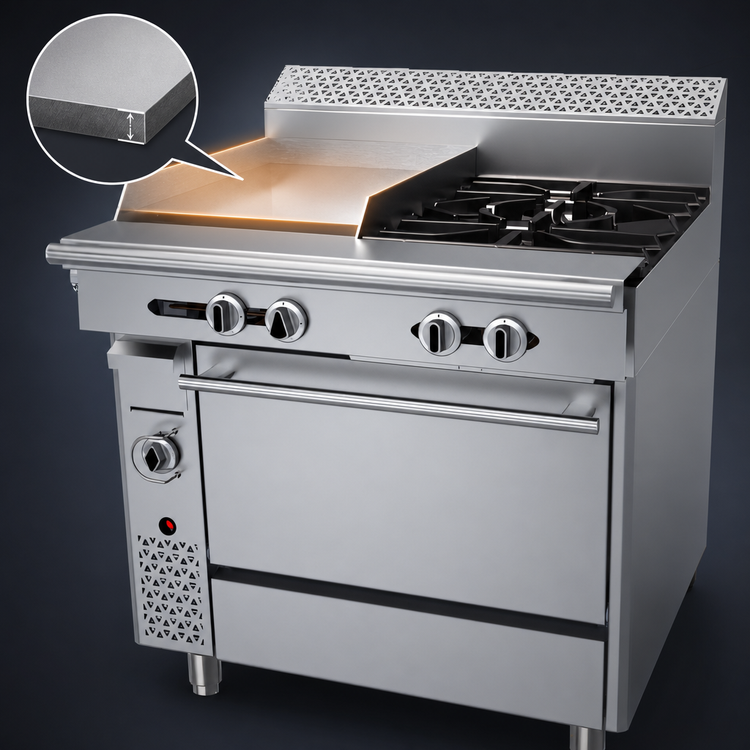 Product image #4 for Garland Cuisine Series 36-Inch Heavy-Duty Natural Gas Range with Right-Side 2 Open Burners, Left 18-Inch Griddle and Standard Oven