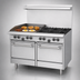 Thumbnail image #4 for Garland US Range U-Series 48-Inch Gas Restaurant Range with 4 Open Burners, 24-Inch Griddle and Two Storage Bases