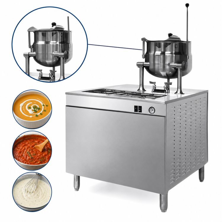 Product image #4 for Cleveland Range Electric Kettle/Cabinet Assembly with 24-Inch Standard-Height Base, One 6-Gallon Kettle, and 24 kW Steam Boiler