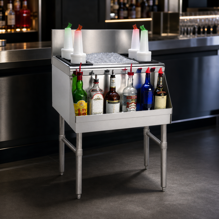 Product image #4 for Advance Tabco Prestige 25-Inch Wide Stainless Steel Underbar Ice Chest with 10-Circuit Cold Plate