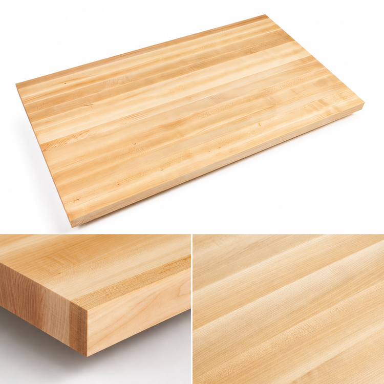 Product image #4 for John Boos Boos Block 48-Inch x 27-Inch x 1-1/2-Inch Edge Grain Maple Kitchen Countertop with Varnique Finish