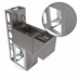 Thumbnail image #4 for BK Resources Underbar Glass Rinser Hand Sink with Die Wall and Base, 12 Inch Wide, 304 Stainless Steel