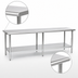 Thumbnail image #4 for Eagle Spec-Master 84 Inch x 48 Inch 300 Series Stainless Steel Work Table with Rolled Edge and Adjustable Undershelf