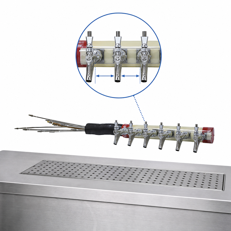 Product image #4 for Micro Matic Kool-Rite 6-Faucet Glycol-Cooled Countertop Insert Module, Long Shank