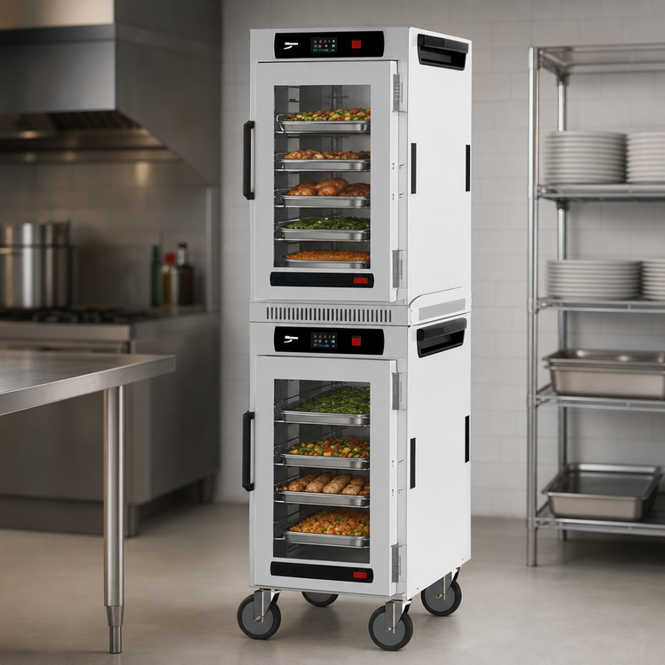 Product image #5 for Metro HotBlox Narrow Dual Cavity Mobile Insulated Holding Cabinet, Clear Door, Touchscreen Controls