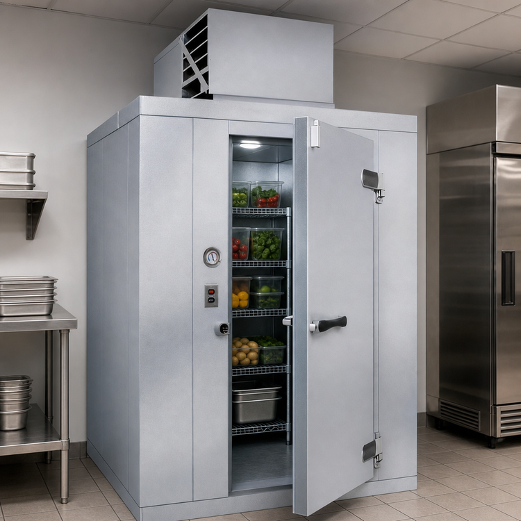 Product image #4 for Kolpak Polar-Pak 12' x 12' Indoor Walk-In Cooler with Floor and Top-Mounted Self-Contained Refrigeration