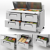 Thumbnail image #4 for Turbo Air Super Deluxe 60-Inch Front Breathing Two-Section Sandwich/Salad Mega Top Refrigerated Prep Table with 4 Drawers