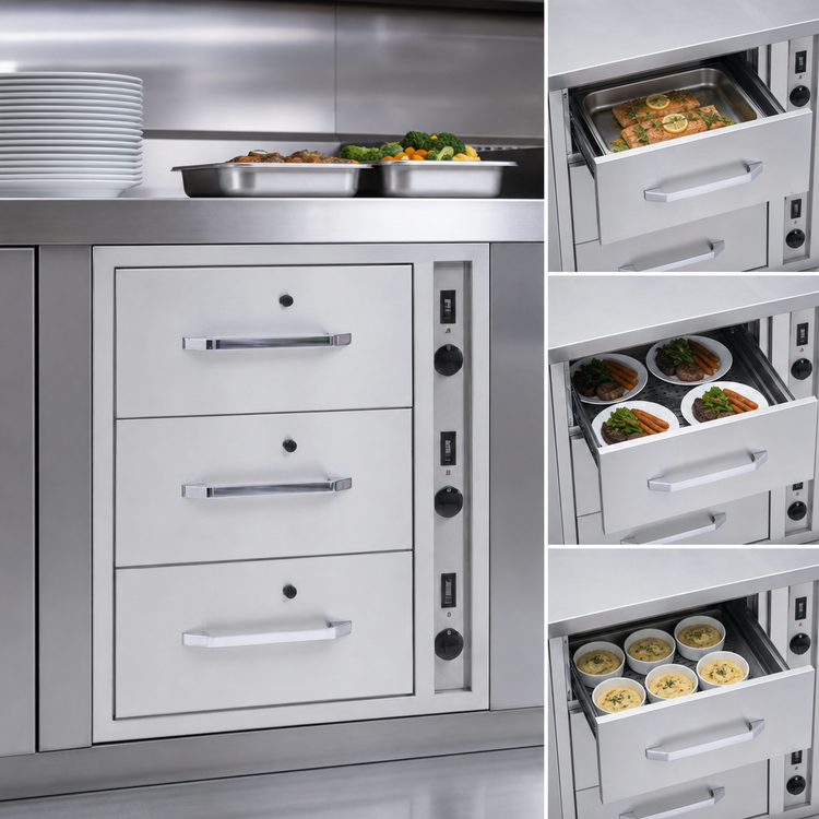 Product image #4 for RedHots DWN-3BI-120 Built-In 3-Drawer Warming Drawer