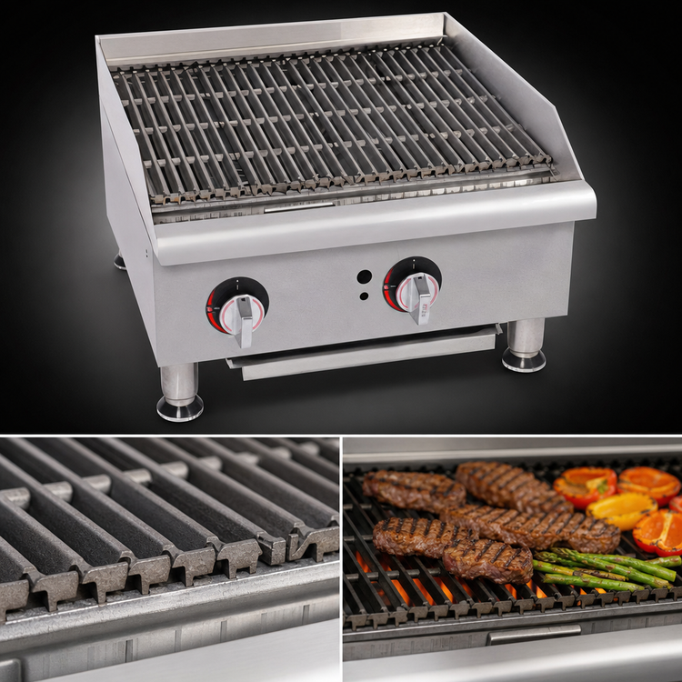 Product image #4 for Workline 36-Inch Gas Countertop CharRock Broiler, 90,000 BTU