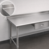 Thumbnail image #4 for Deluxe Series 84 Inch x 24 Inch 16-Gauge 300-Series Stainless Steel Work Table with Rear Upturn and Tubular Base
