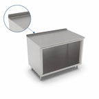 Thumbnail image #4 for John Boos 4CO4R1.5-2448 48 x 24-Inch Stainless Steel Open-Front Cabinet Base Work Table with 14-Gauge 300 Series Top and 1-1/2-Inch Rear Riser