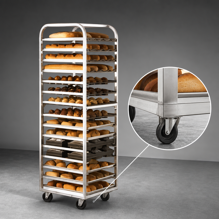 Product image #4 for Adamatic/Revent D Lift Roll-In Oven Rack, Single End Load, 15-Pan Capacity