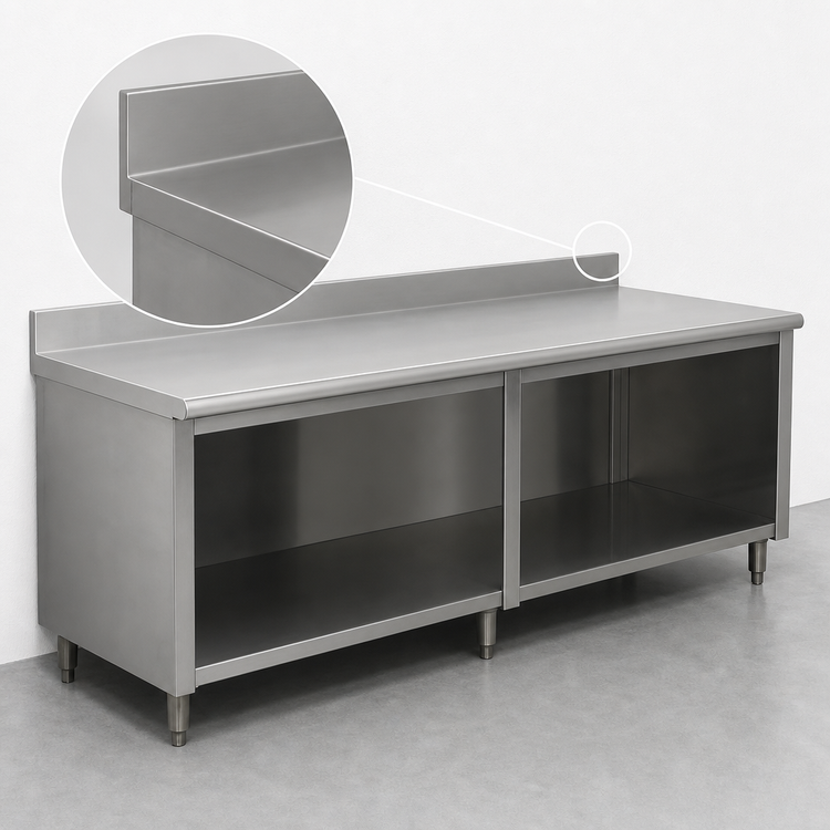 Product image #4 for Advance Tabco Special Value Series 96-Inch x 24-Inch Open Base Work Table with 5-Inch Backsplash