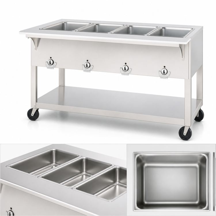 Product image #4 for Aerohot Portable Electric Steamtable Hot Food Unit, 58-3/8 Inch Wide, 4 Sealed Wells