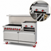 Thumbnail image #4 for American Range 48-Inch Commercial Gas Range with 4 Open Burners, 24-Inch Raised Griddle/Broiler, and 2 Space-Saver Ovens