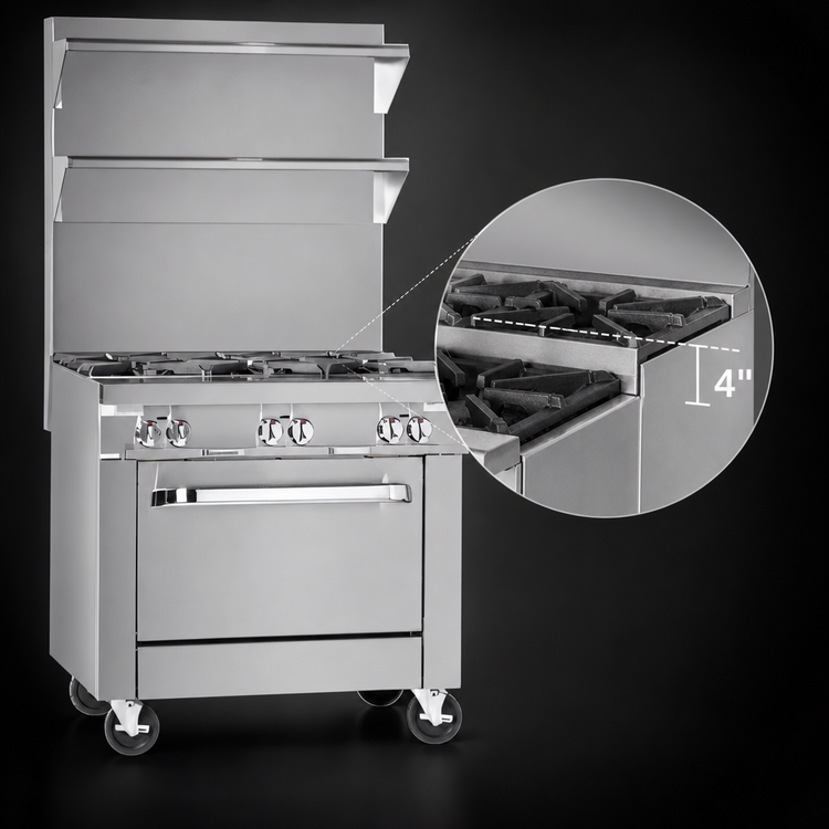 Product image #4 for Southbend Platinum 36-Inch Modular Heavy Duty Sectional Gas Range with Six Open Burners and Step-Up Rear Burners
