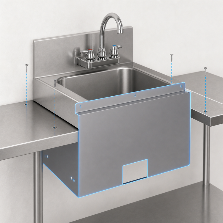 Product image #4 for John Boos Stainless Steel Deck-Mount Apron for PBHS 14 x 10 Wall Mount Hand Sink