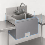 Thumbnail image #4 for John Boos PBHS-APN-1410-D-KV2 Stainless Steel Deck-Mount Apron for PBHS 14 x 10 Wall-Mount Hand Sink