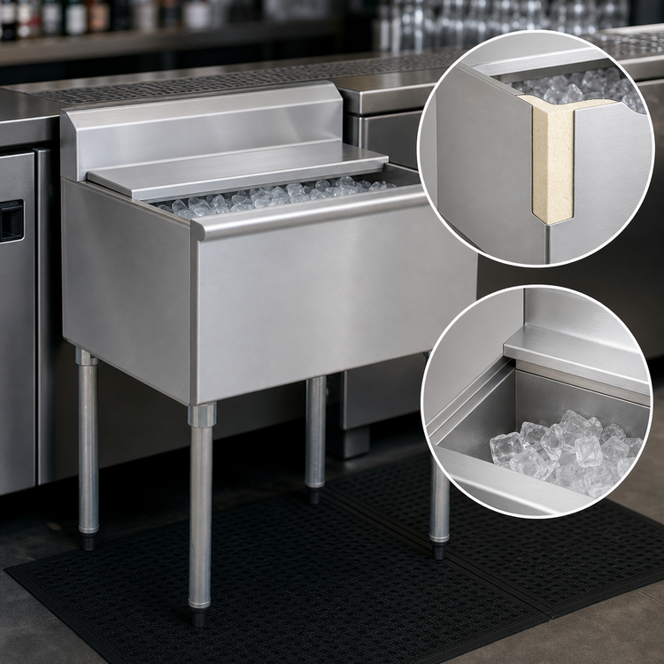 Product image #4 for Eagle Group 1800 Series Underbar Ice Chest Bar Ice Bin with 8-Inch Deep Insulated Bin, 12 x 20 Inches