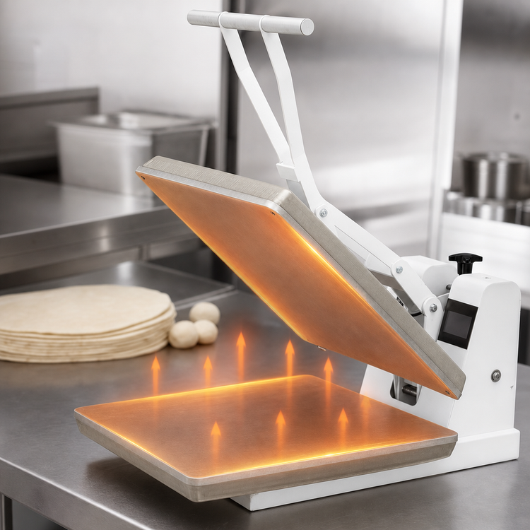 Product image #5 for Manual Clamshell Tortilla Dough Press with 16 x 20 Inch Dual Heated Platens