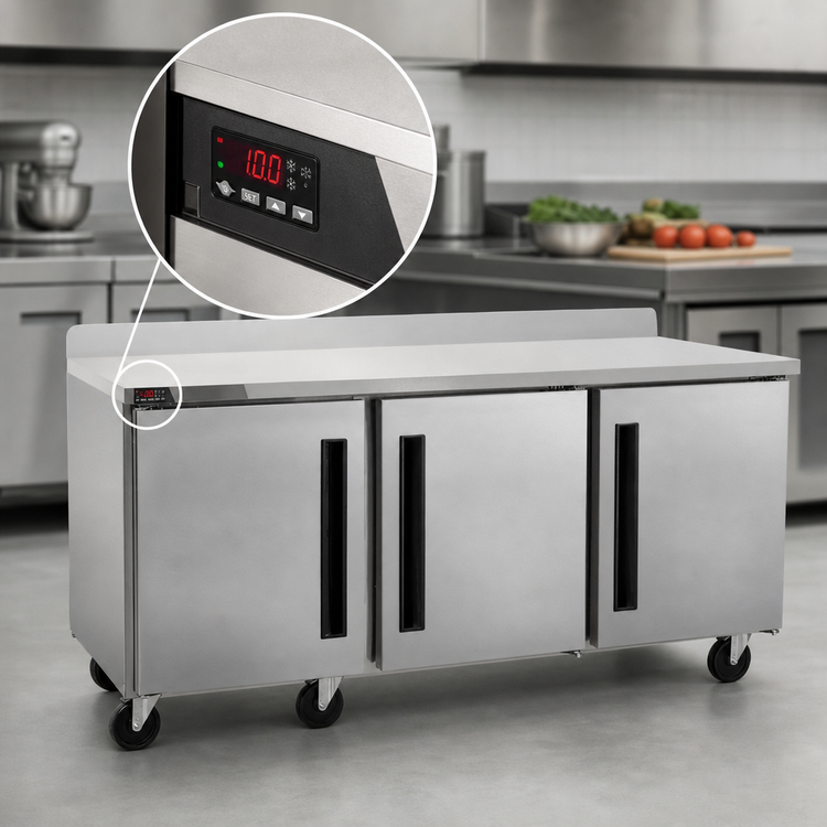 Product image #4 for Centerline by Traulsen Three-Section 72-Inch Compact Undercounter Worktop Freezer with Solid Doors