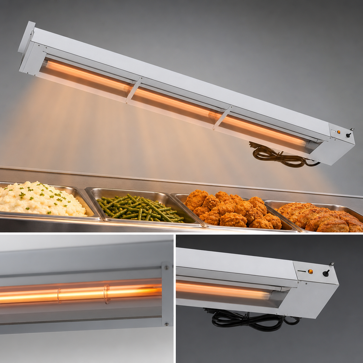 Product image #4 for KoolMore 60-Inch Commercial Food Strip Warmer with Toggle Controls, 120V, Stainless Steel